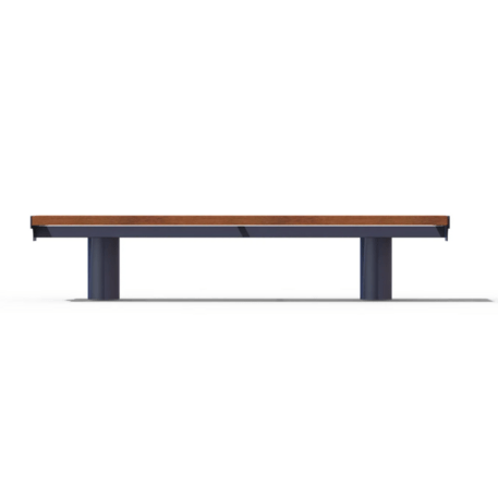 Metalinis suolas (suoliukas) be atlošo, pagamintas iš Iroko medienos 'Premium Collection / STF/21-02-22/MDL'