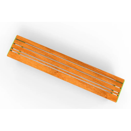Metalinis suolas (suoliukas) be atlošo, pagamintas iš Iroko medienos 'Premium Collection / STF/20-02-37_01/MDL'