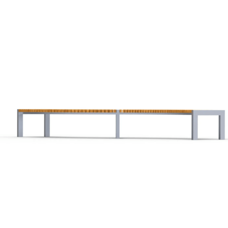 Metalinis suolas (suoliukas) be atlošo, pagamintas iš Iroko medienos 'Premium Collection / STF/20-02-15/MDL'