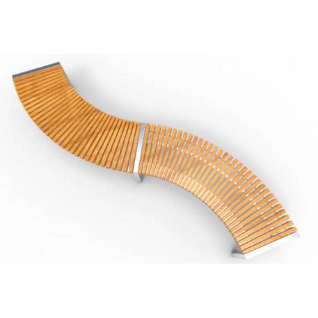 Metalinis suolas (suoliukas) be atlošo, pagamintas iš Iroko medienos 'Premium Collection / STF/20-02-15/MDL'