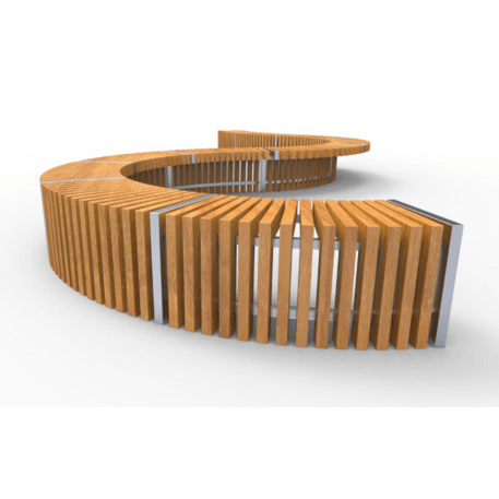 Metalinis suolas (suoliukas) be atlošo, pagamintas iš Iroko medienos 'Premium Collection / STF/19-02-02/MDL'