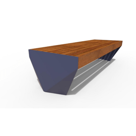 Metalinis suolas (suoliukas) be atlošo, pagamintas iš Iroko medienos 'Premium Collection / STF/18-02-53/MDL'