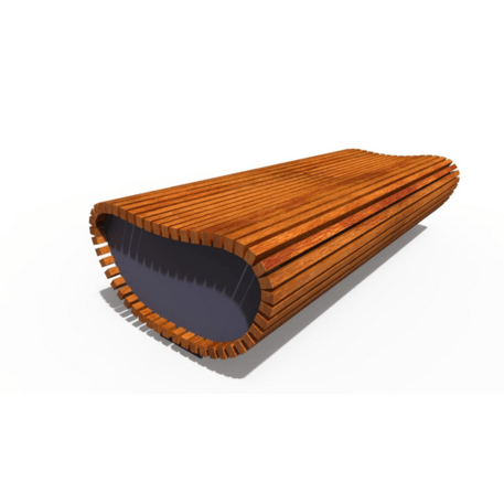 Metalinis suolas (suoliukas) be atlošo, pagamintas iš Iroko medienos 'Premium Collection / STF/18-02-27MDL'