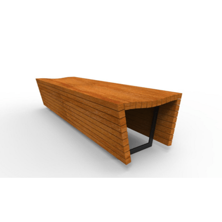 Metalinis suolas (suoliukas) be atlošo, pagamintas iš Iroko medienos 'Premium Collection / STF/13-02-80/MDL'