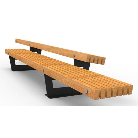 Metalinis suoliukas su atlošu, pagamintas iš Iroko medienos 'Premium Collection / STF/13-02-30_01/MDL'