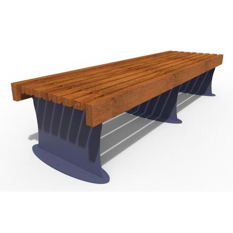 Metalinis suolas (suoliukas) be atlošo, pagamintas iš Iroko medienos 'Premium Collection / STF/13-02-08/MDL'