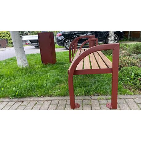 Metalinis suolas (suoliukas) be atlošo, pagamintas iš Iroko medienos 'Premium Collection / STF/06-01-05/MDL'