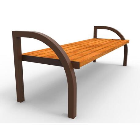 Metalinis suolas (suoliukas) be atlošo, pagamintas iš Iroko medienos 'Premium Collection / STF/06-01-05/MDL'