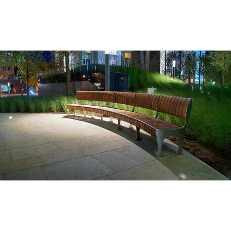 Lenktas arba tiesus metalinis suolas (suoliukas) su / be atlošo, pagamintas iš Iroko medienos 'Premium Collection / STF/19-04-78/MDL'