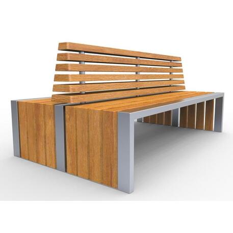 Dvipusis metalinis suolas su atlošu, pagamintas iš Iroko medienos 'Premium Collection / STF/13-04-80/MDL'