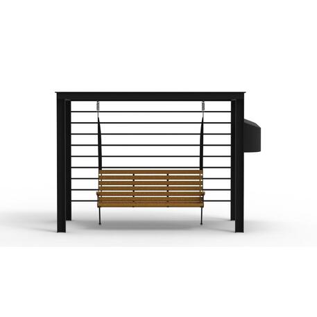 Metalinė pergolė su supynėmis iš iroko medienos 'Premium Collection / STF/22-31-01_06/MDL'