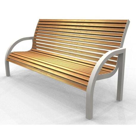 Metalinis suoliukas su atlošu, pagamintas iš Iroko medienos 'Premium Collection / STF/10-68-06/MDL'