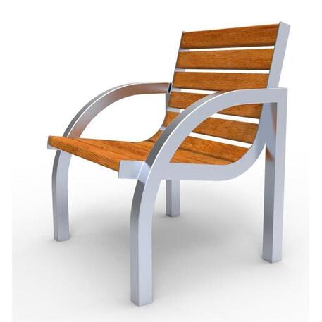 Metalinis suoliukas su atlošu, pagamintas iš Iroko medienos 'Premium / STF/06-19-03/MDL'