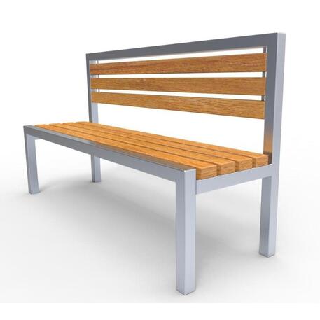 Metalinis suoliukas su atlošu, pagamintas iš Iroko medienos 'Premium / STF/04-04-06/MDL'