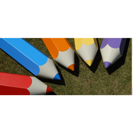 Metalinis suolas be atlošo vaikų žaidimo aikštelėms 'Pencil bench / G557'