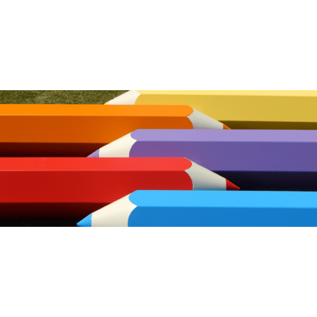 Metalinis suolas be atlošo vaikų žaidimo aikštelėms 'Pencil bench / G557'