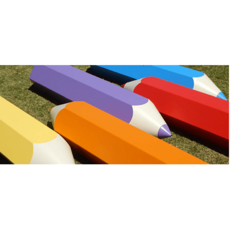 Metalinis suolas be atlošo vaikų žaidimo aikštelėms 'Pencil bench / G557'