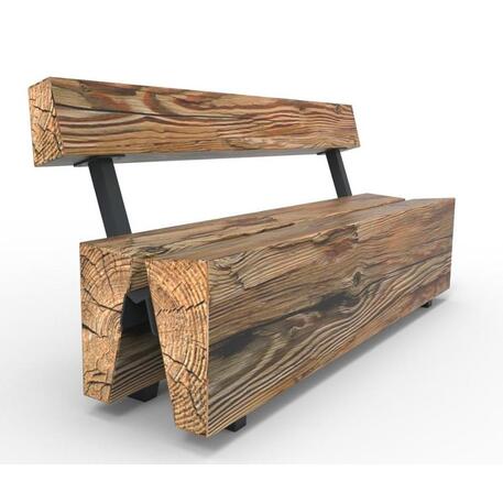 Massivholzbank mit Rückenlehne, aus Eichenholz gefertigt 'Premium Collection / STF/26-04-13/MDL'