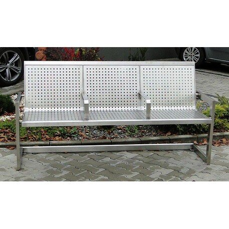 Металлическая скамейка со спинкой 'BDS_AZL_I-3-185cm'
