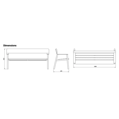 Metal bench 'BD/IPI_LIP140.03/MDL'