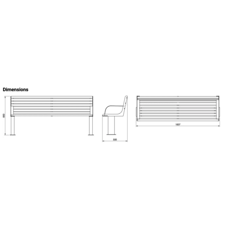 Metal bench 'BD/VITA_LVI294.01a/MDL'