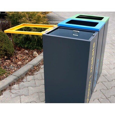 Metal litter bin for sorting 'Satis III 3x60L'