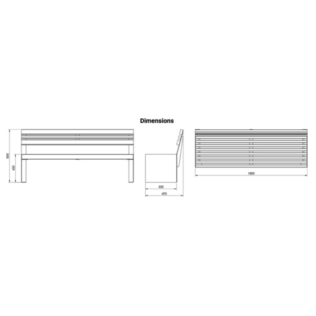 Metal bench 'BD/CAMELEO_LCA028.01_180cm/MDL'