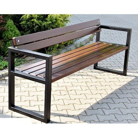 Metal bench with backrest 'BDS_MBG/45-190cm'