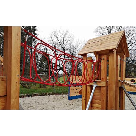 Children's playground element 'L2.30001 _Tower Combination 30, made of larch all elements with steel feet'