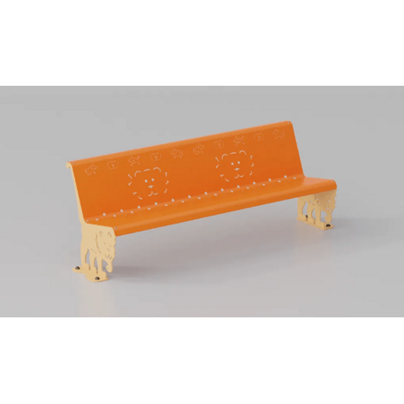 Metal bench with backrest for children’s playgrounds 'Kimba 1139'