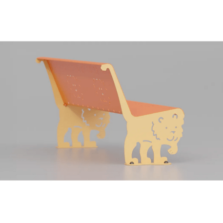 Metal bench with backrest for children’s playgrounds 'Kimba 1139'