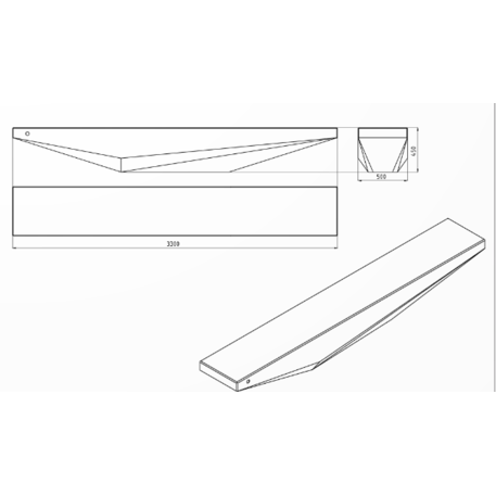 Concrete bench '330x50x45cm / BS-320'