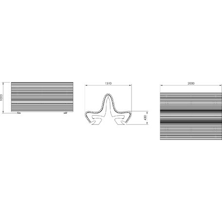 Metal bench 'BD/WAVE_LWA066.02_200cm/MDL'