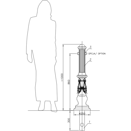 Metallabsperrpfosten für Städte 'MBG-31/S10'