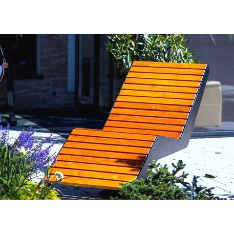 Metalinis gultas, šezlongas su medine gulimaja dalimi 'STF/LM010/MDL'