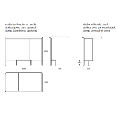 Autobusų stotelės laukimo paviljonas 'Bus / 300cm'