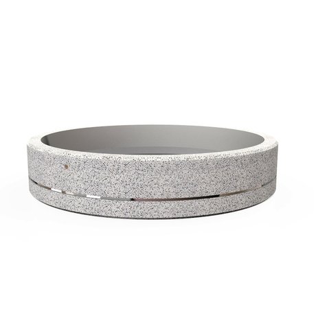 Apvalus betoninis terrazo vazonas (gėlinė) 'Premium / Ø230xH/45cm_BS-325'