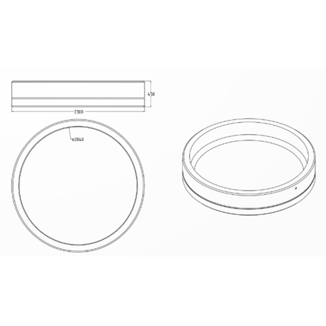 Apvalus betoninis terrazo vazonas (gėlinė) 'Premium / Ø230xH/45cm_BS-325'