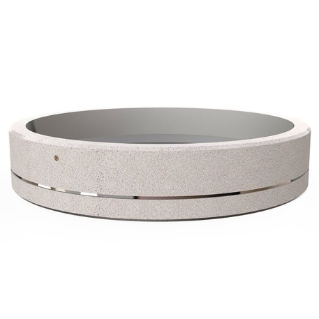 Apvalus betoninis terrazo vazonas (gėlinė) 'Premium / Ø230xH/45cm_BS-325'