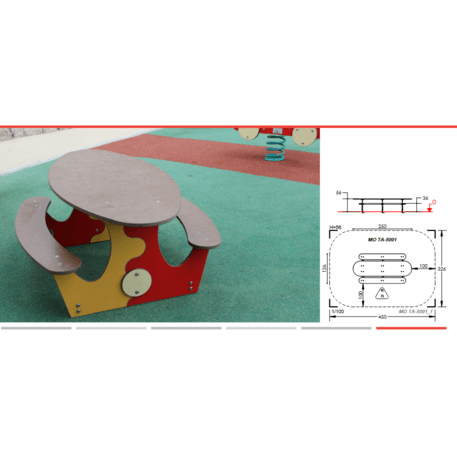 Žaidimų stalas su suolais vaikų aikštelėms 'MO_TA-5001-12'