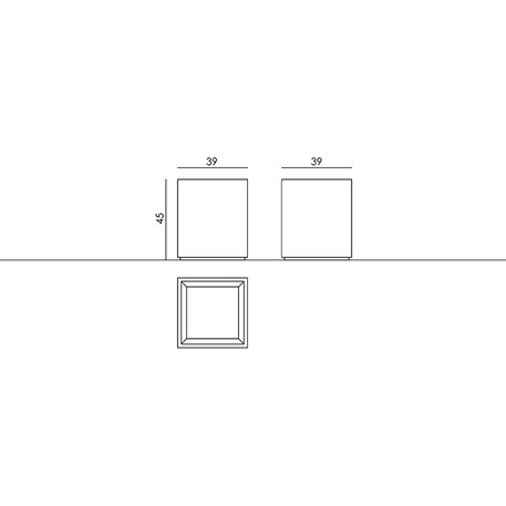 Betoninis lauko vazonas, gėlinė 'Regular / 39x39xH/45cm'