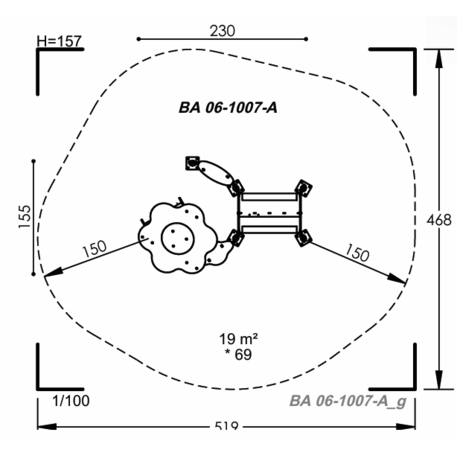 Vaikų žaidimų aikštelių įranga Baby linija – mažiesiems 'MBG-2037_BA 06-1007-A05'
