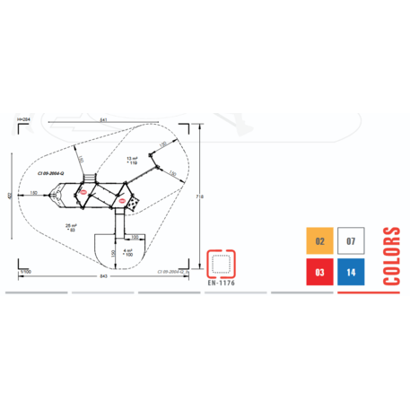  Vaikų žaidimo aikštelės kompleksas, kolekcija 'Piratų laivas / MBG-1190_CI 09-2004-Q14'