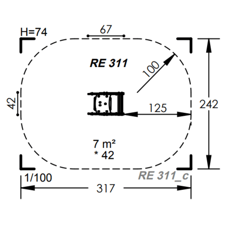 Spyruokliukas vaikų žaidimų aikštelėms 'MBG-1106_RE 311-11'