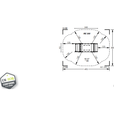 Spyruokliukas vaikų žaidimų aikštelėms 'MBG-1151_RE 355-99'