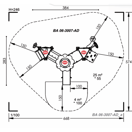 Vaikų žaidimų aikštelių įranga Baby linija – mažiesiems 'MBG-2130_BA 06-3007-AD01'