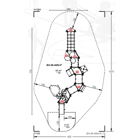 Vaikų žaidimų aikštelių įranga Baby linija – mažiesiems 'MBG-2141_BA 06-4004-P15'