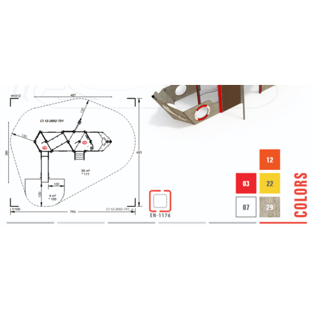  Vaikų žaidimo aikštelės kompleksas, kolekcija 'Piratų laivas / MBG-1206_CI 12-2002-T01'
