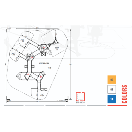  Vaikų žaidimo aikštelės kompleksas, kolekcija 'Piratų laivas / MBG-1216_CI 12-4001-T04'