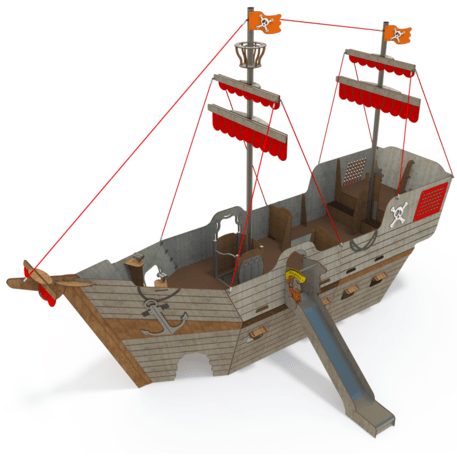  Vaikų žaidimo aikštelės kompleksas, kolekcija 'Piratų laivas / MBG-1225_CI 15-1002-T02'